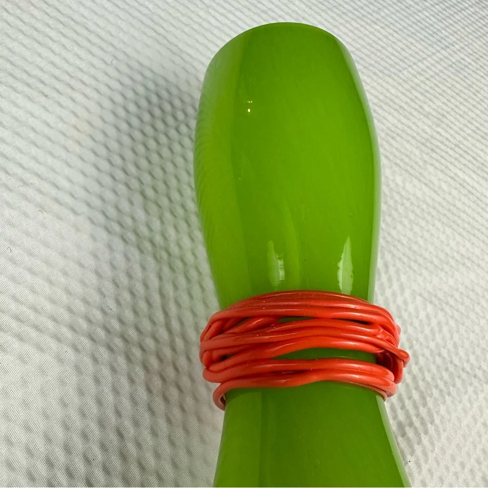 Bohemian Czech Rony Plesl tall Hourglass Glass Vase - Picture 5 of 8
